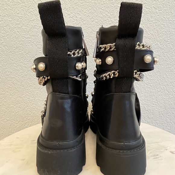 Zara Leather Combat Boots | size 6.5 | 37 - Picture 4 of 7